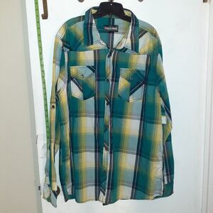 Rebel & soul shirt men's xxl plaid cotton top new 2xl